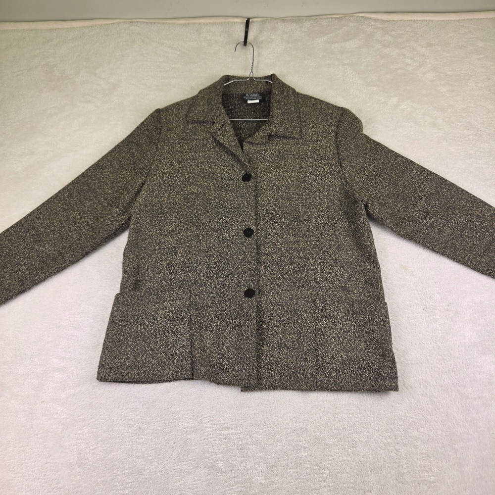 Wildlife Sportswear Brown Marled Knit Button Up Jacket Medium Made in USA
